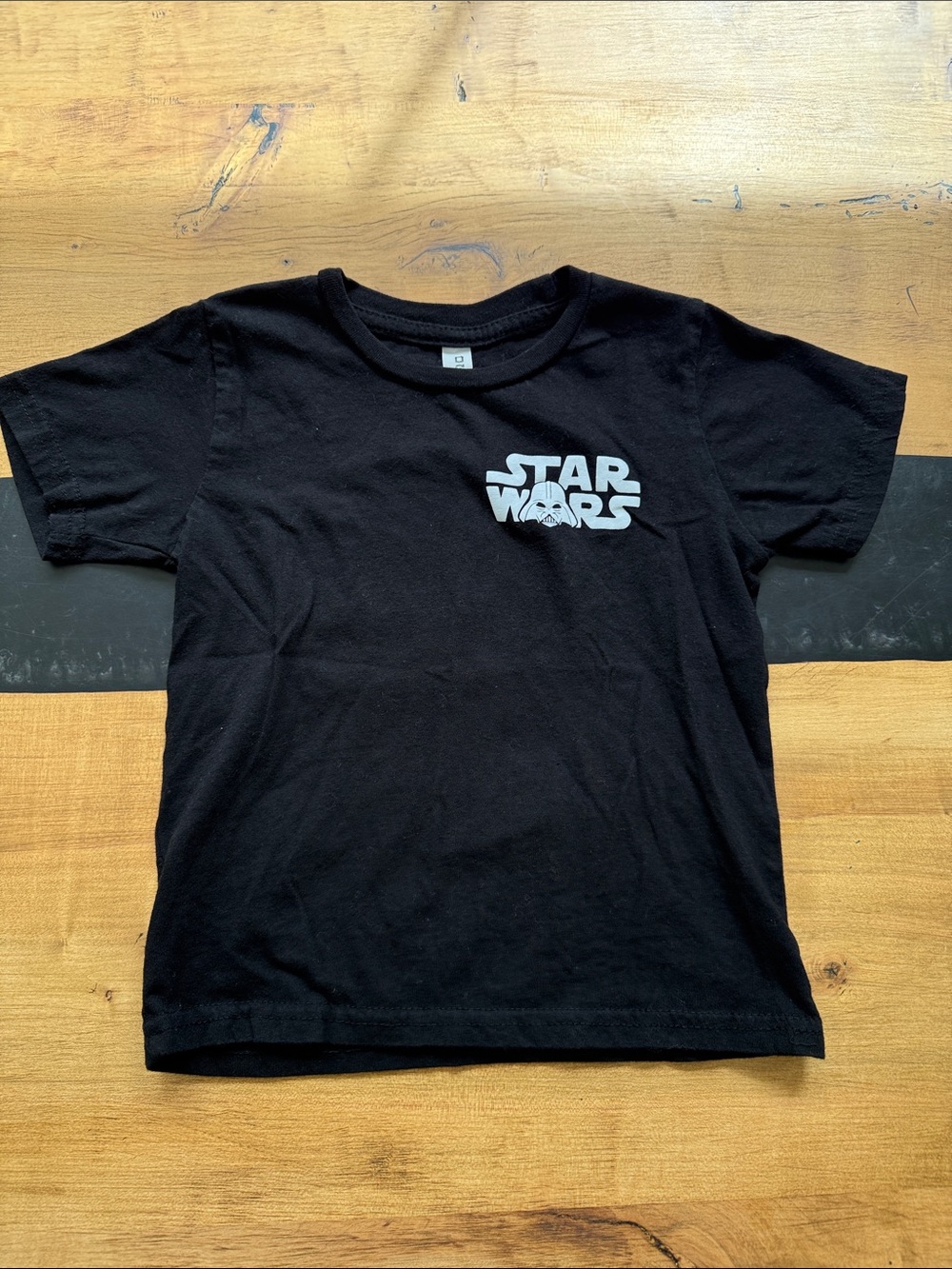Star Wars Black Tee with White Logo - Kids Short Sleeve